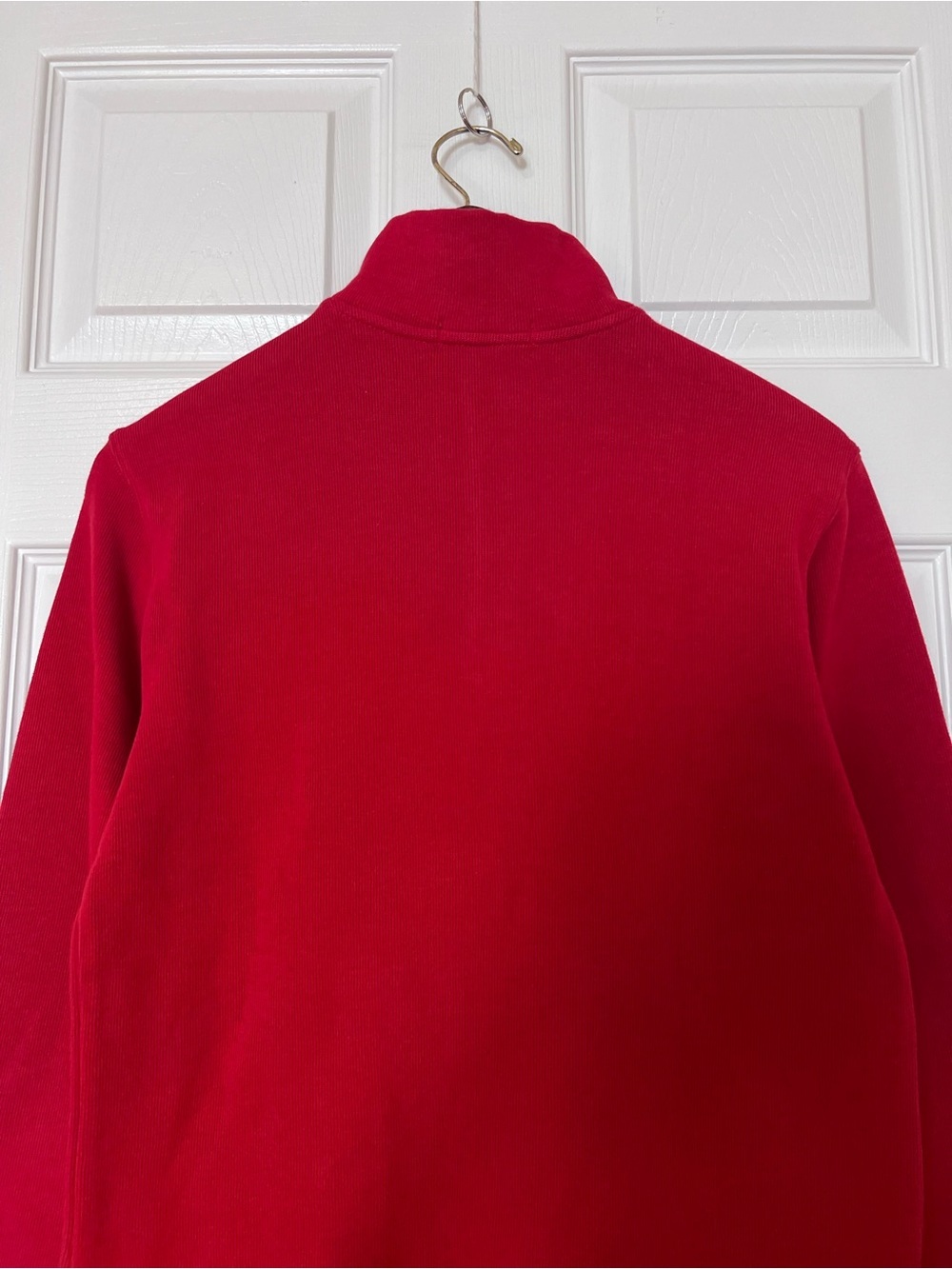[NEW] Polo Ralph Lauren Red Estate Rib Quarter Zip Pullover Sweater Sz L (14-16) - Picture 6 of 12